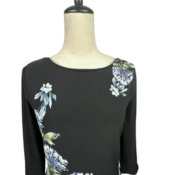 White House Black Market reversible dress with hydrangea flower print size S - Picture 4 of 14